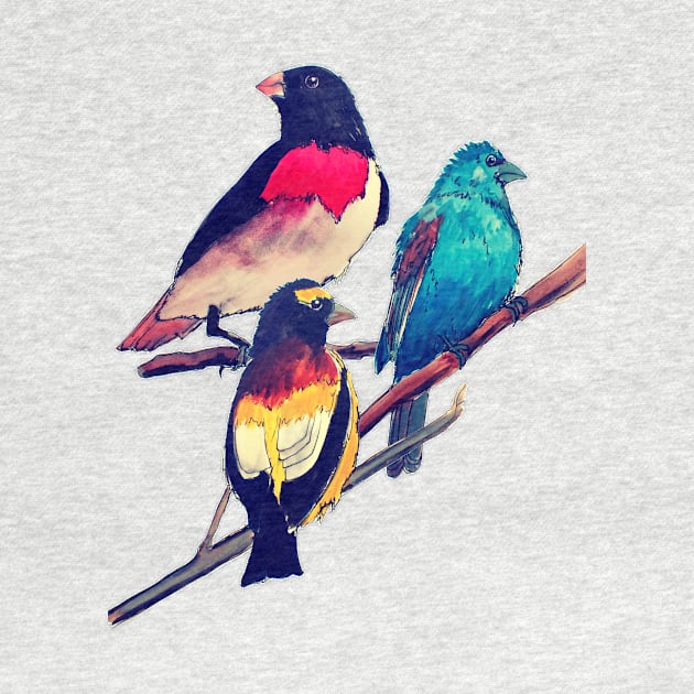 Vintage Grosbeaks by julyperson